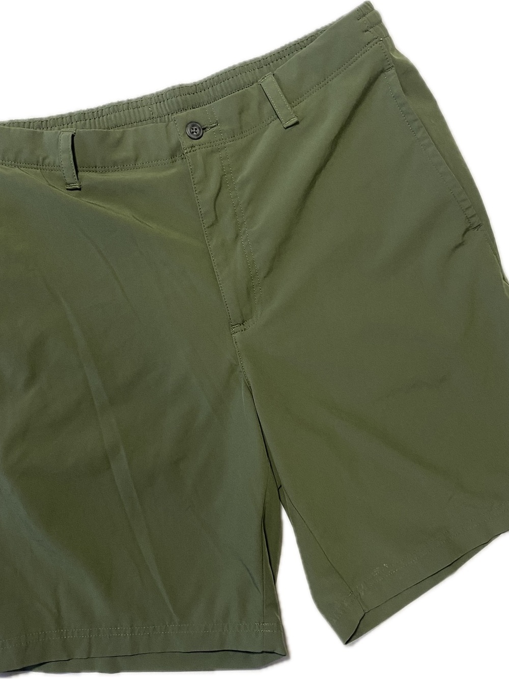 PGA Tour Olive Green Flat-Front Performance Shorts